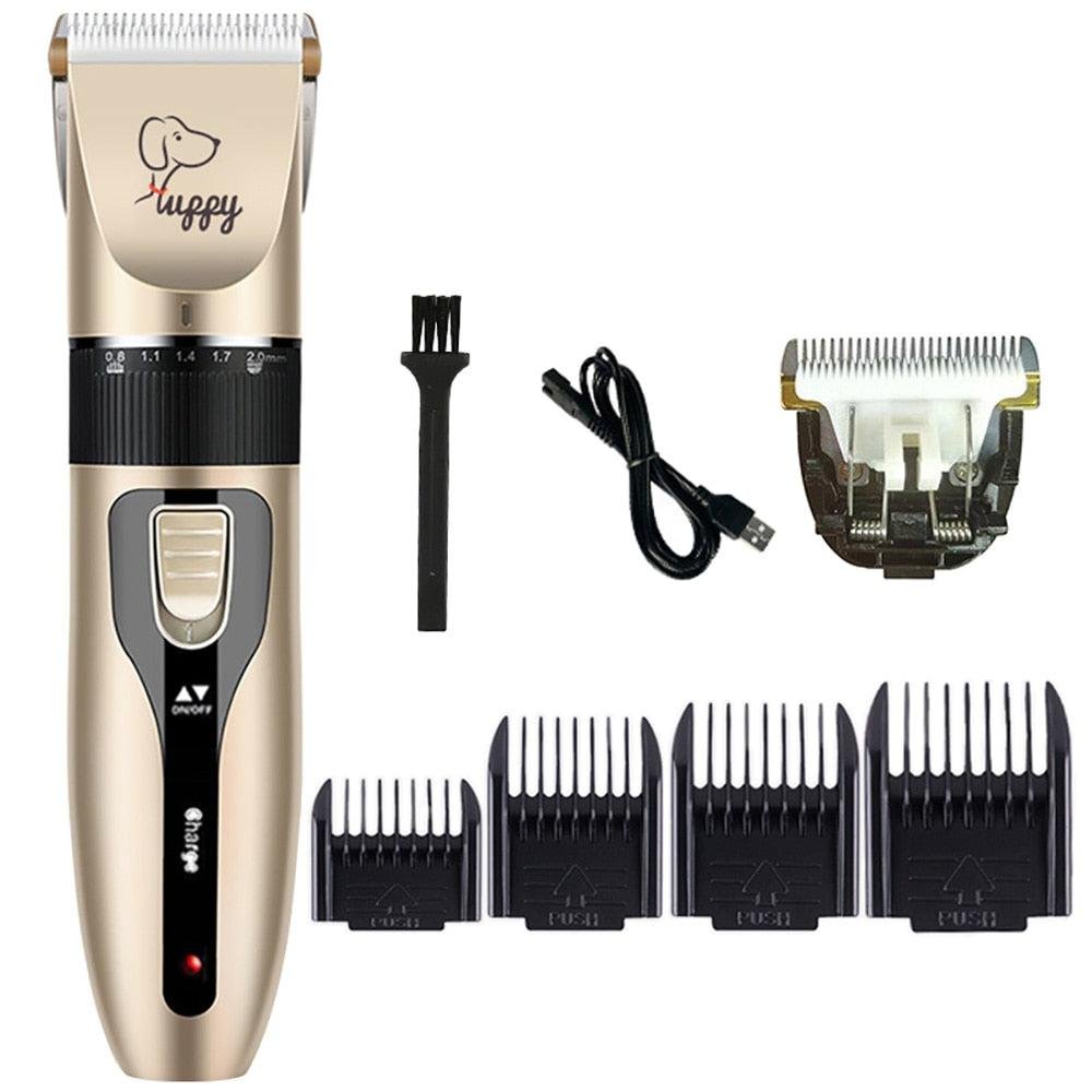 Full set rechargeable professional grooming and hair cutting clippers for dogs and cats. pet razor