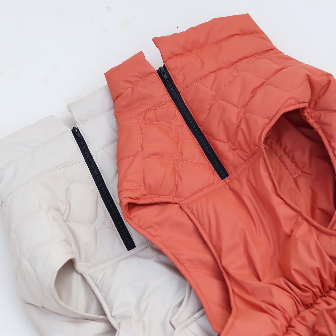 New Quilted Dog jacket Mid Orange - Image 8