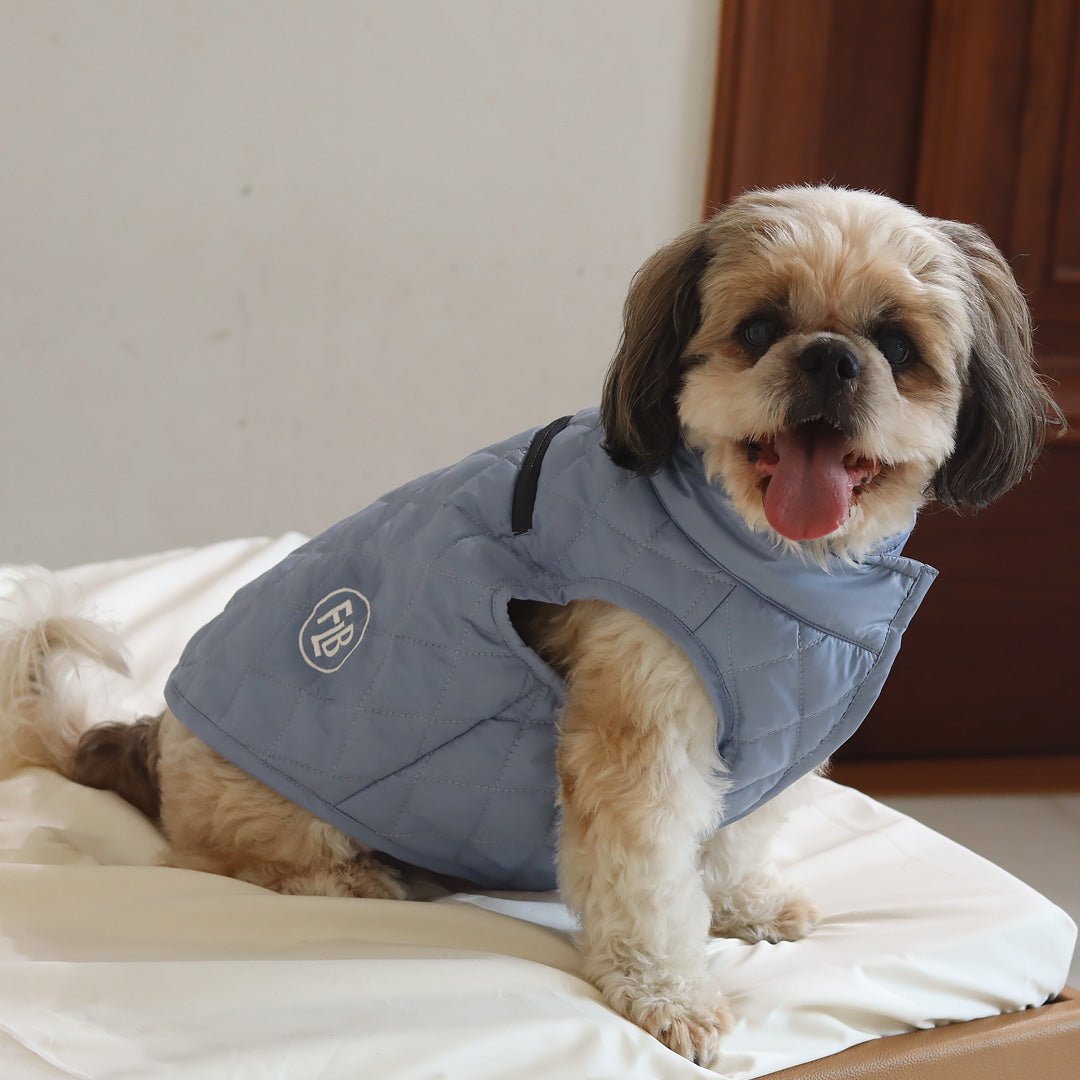 New Sky Blue Packable Quilted Dog jacket - Image 6