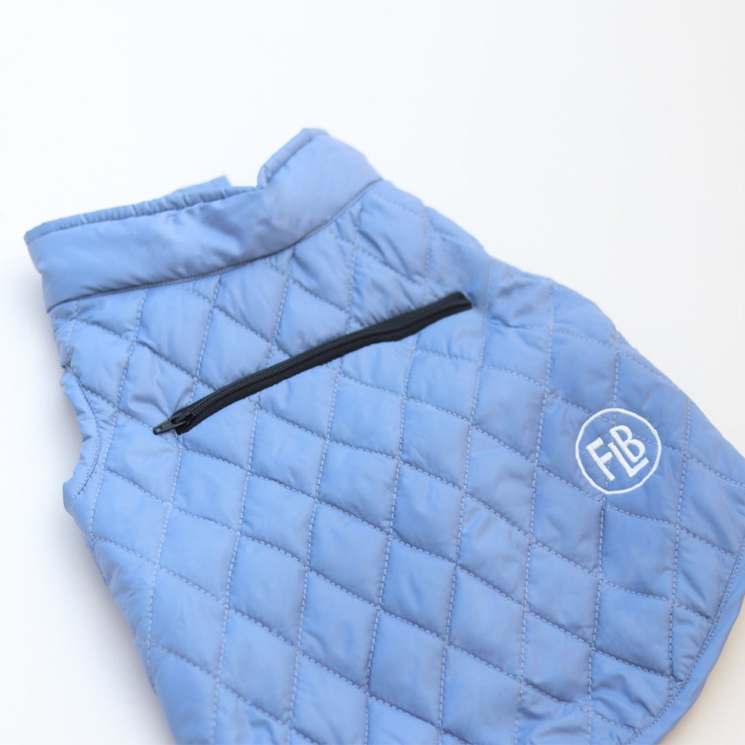 New Sky Blue Packable Quilted Dog jacket - Image 5
