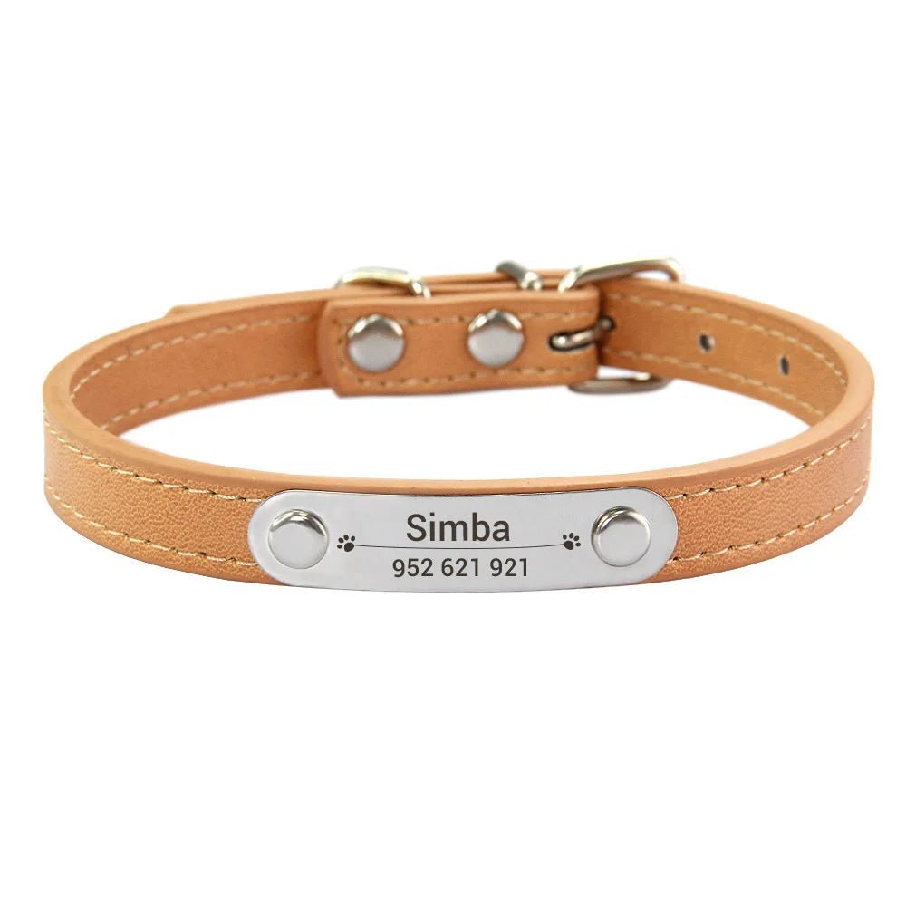 Personalized PU Leather Dog Collar with Anti-Lost ID Tag - For All Size Dogs and Cats - Image 12