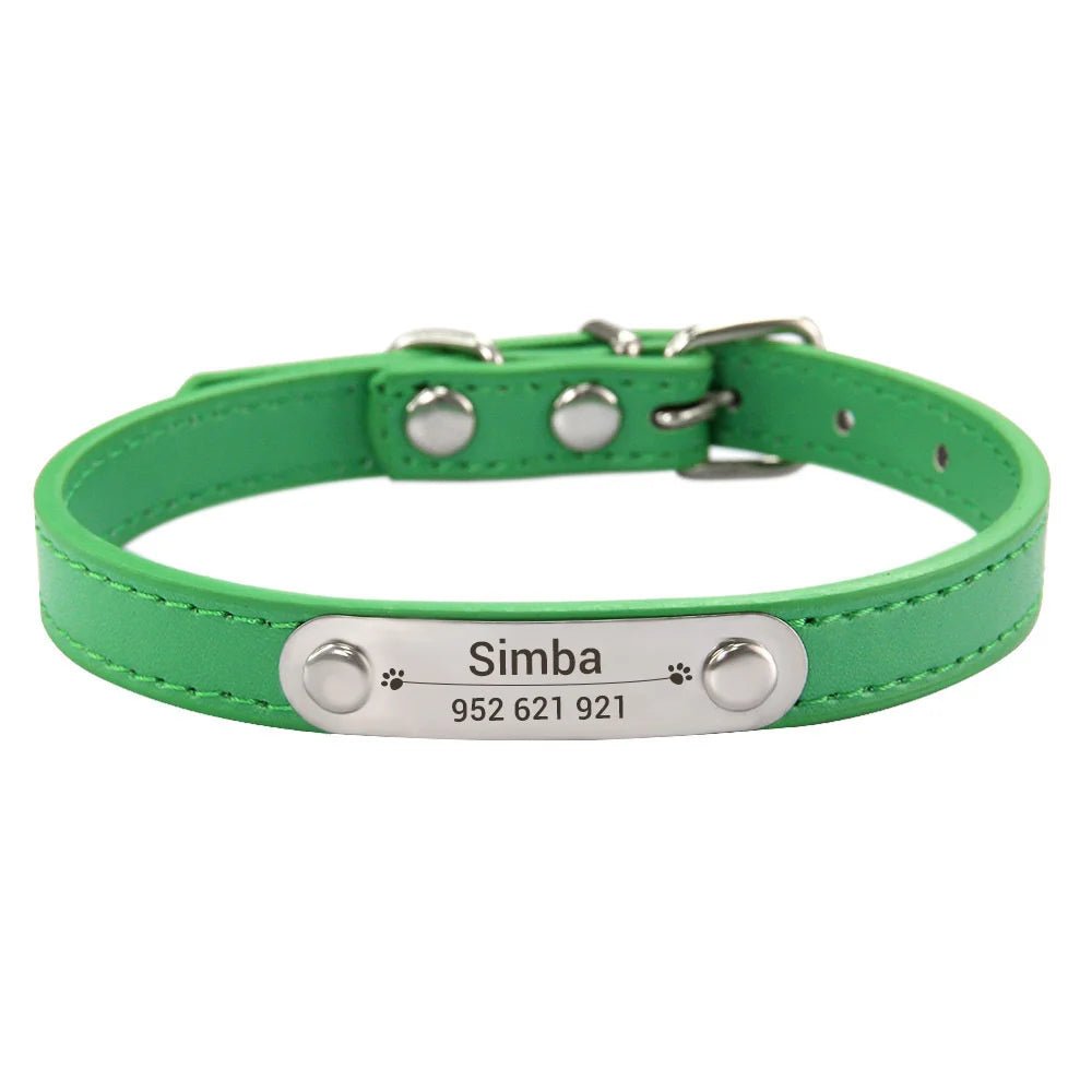 Personalized PU Leather Dog Collar with Anti-Lost ID Tag - For All Size Dogs and Cats - Image 7