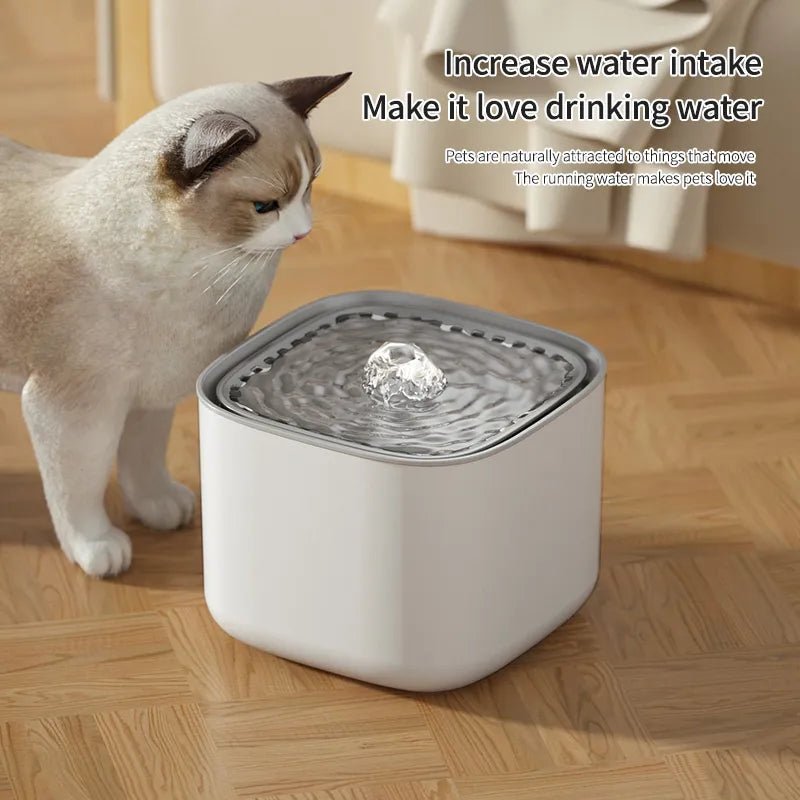 Electric Cat Water Fountain. 3 Liter Capacity. Automatic Recirculation Function. Built-in Filter. Silent Cat Water Dispenser