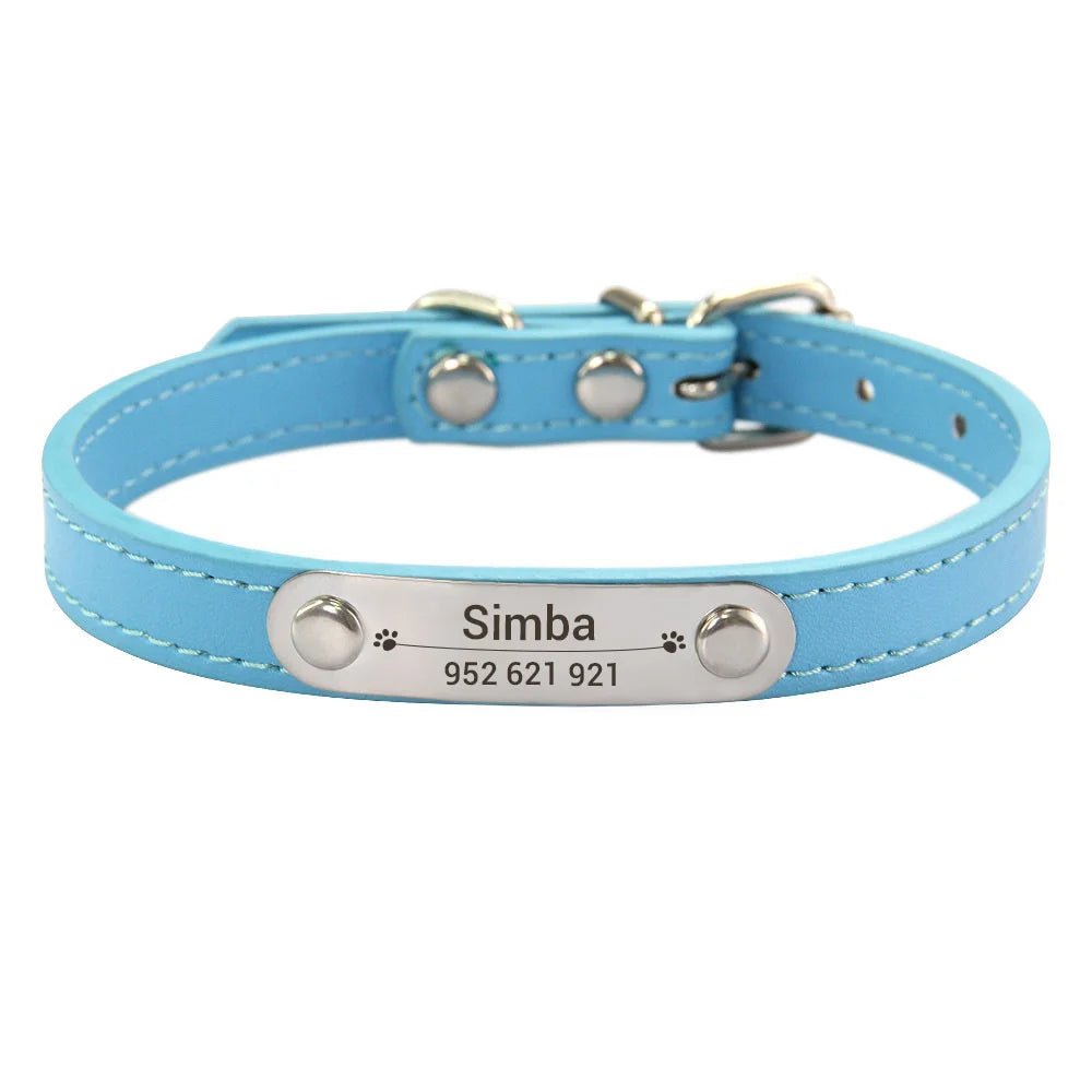 Personalized PU Leather Dog Collar with Anti-Lost ID Tag - For All Size Dogs and Cats - Image 17
