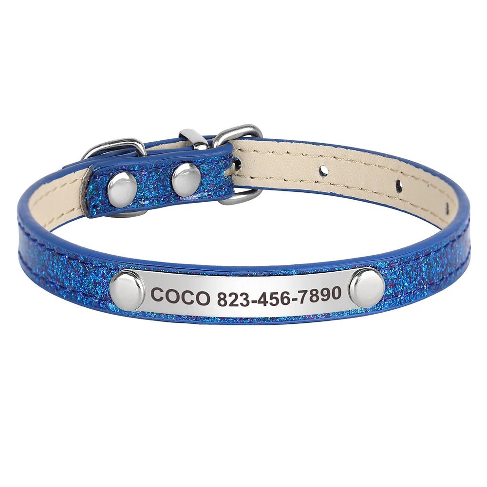 Personalized Leather Cat Collar with Free Engraving. Bling-Bling Kitten and Cat Collar. Identification Collars for Small Dogs and Cats - Image 10