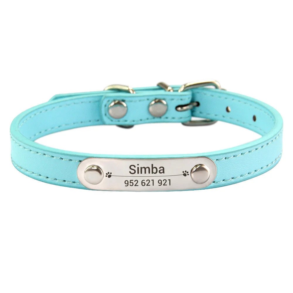 Personalized PU Leather Dog Collar with Anti-Lost ID Tag - For All Size Dogs and Cats - Image 20