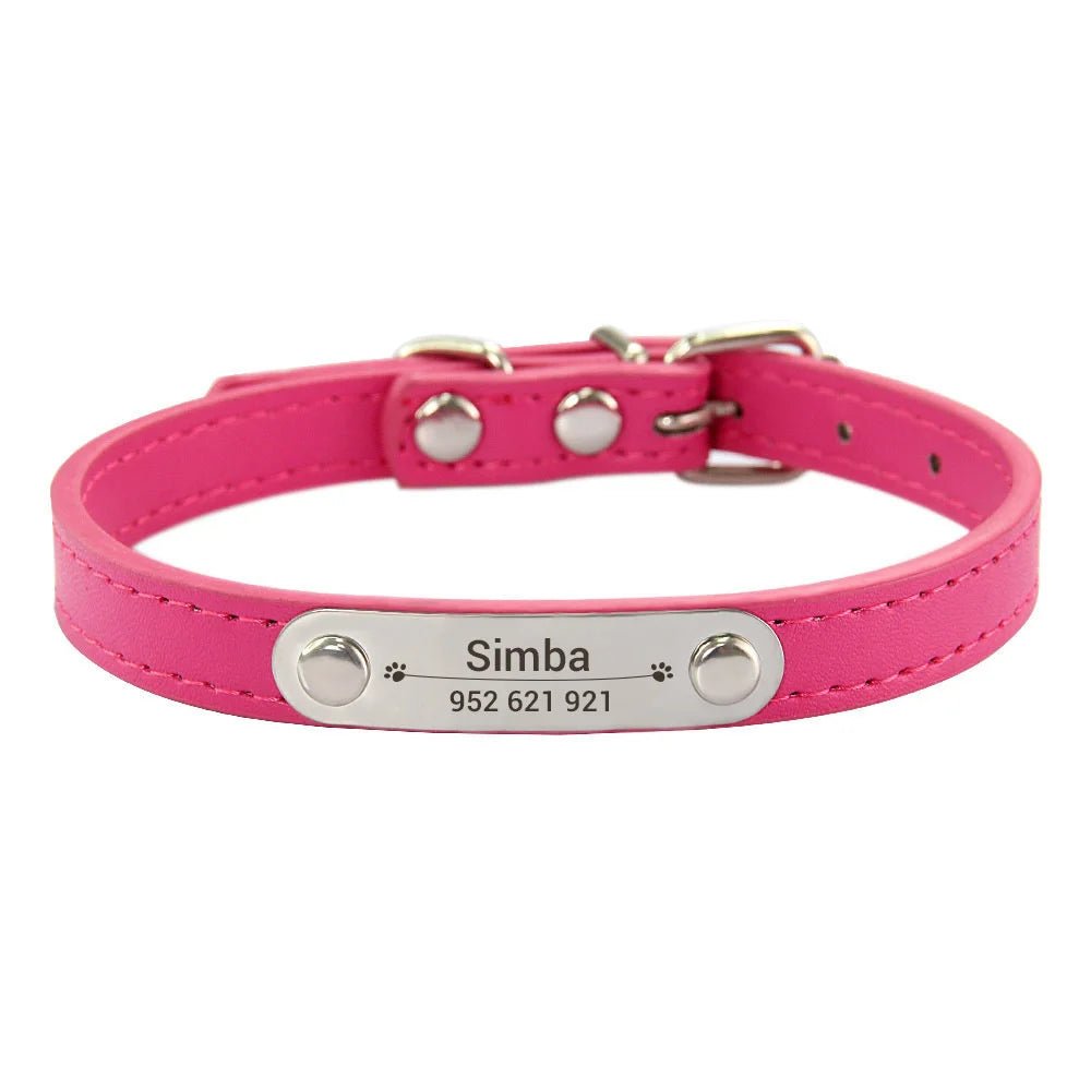Personalized PU Leather Dog Collar with Anti-Lost ID Tag - For All Size Dogs and Cats - Image 15
