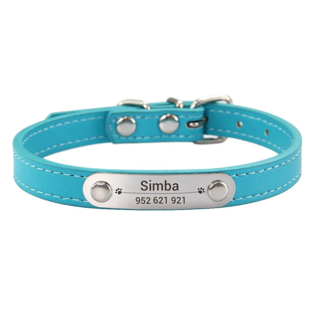 Personalized PU Leather Dog Collar with Anti-Lost ID Tag - For All Size Dogs and Cats - Image 16