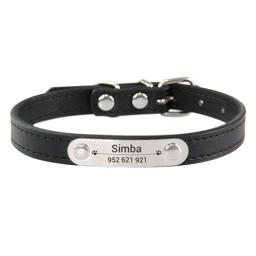 Personalized PU Leather Dog Collar with Anti-Lost ID Tag - For All Size Dogs and Cats - Image 8
